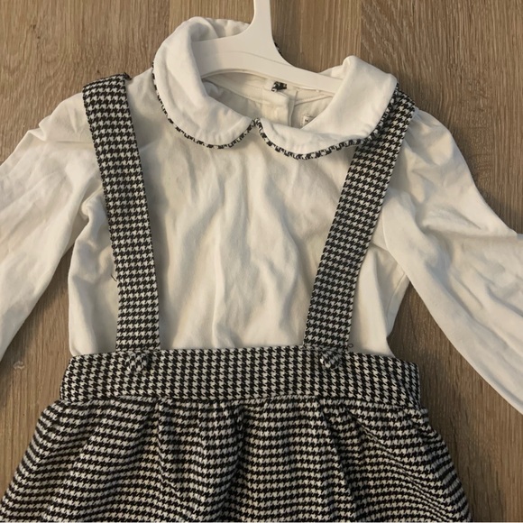 Max Studio Girl's Size 4T Black & White Checked Jumped Set With Matching Socks - Picture 3 of 9